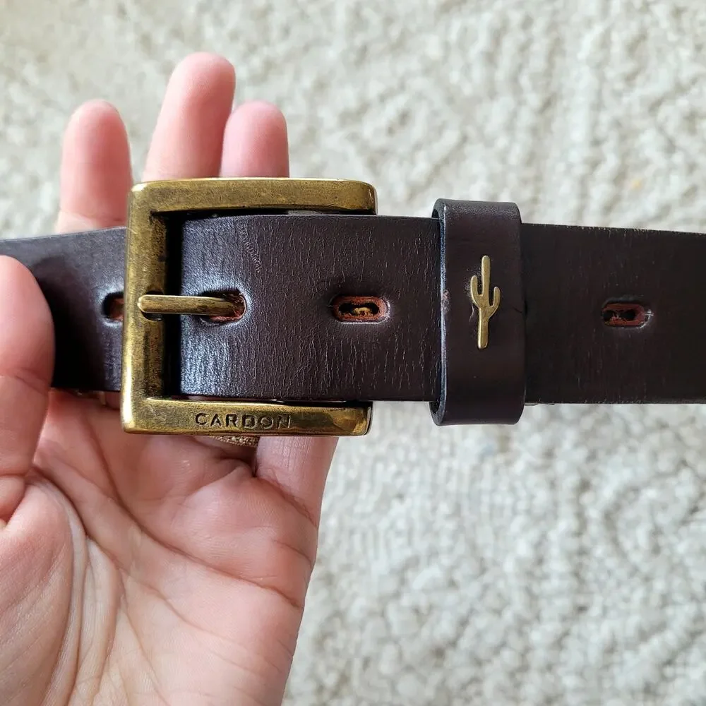 Cardon Belt Argentina Men's Embroidered Leather Belt Sz 36